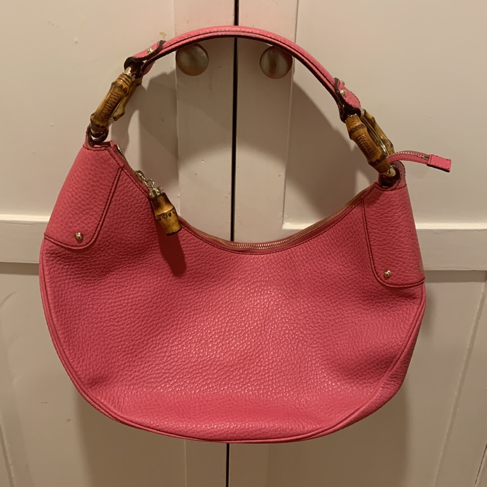 Gucci vintage half moon bag with bamboo rings